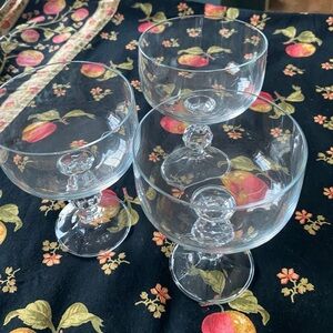 Crystal Cocktail Glass Set of 3 Bohemia Crystal Claudia Pattern Champagne Coupe